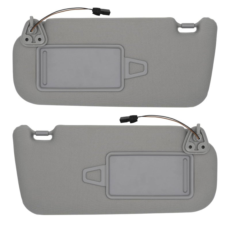 NHILES Driver Passenger Side Sun Visor Fits for Hyundai Elantra 2007 2008 2009 2010 Replacement Sun Shade with Light 852102H1618M 852202H1618M Gray