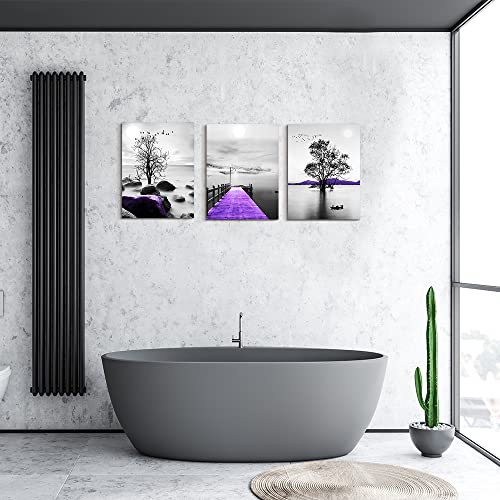 DZRWUBHS Canvas Wall Art For Living Room, Bedroom, Office: 3-Piece Modern Black And White Scenery Painting - Image 4