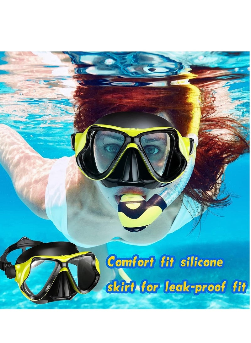 Excefore 2 Pack Diving Mask Adult Swimming Snorkel Mask Clear View Swimming Goggles with Nose Cover Anti Fog Swim Mask Tempered Glass Snorkeling Goggles for Diving Snorkeling Swimming - Image 5