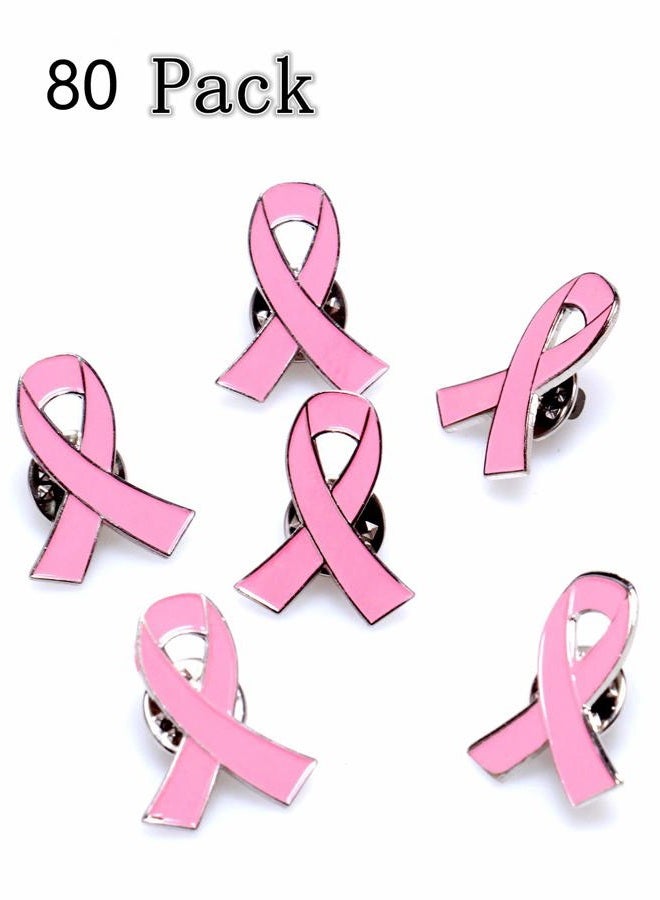 Mayam Official Hope Pink Ribbon Pins Breast Cancer Awareness Brooch Lapel Pin Buttons (80), 2*2.5cm - Image 4