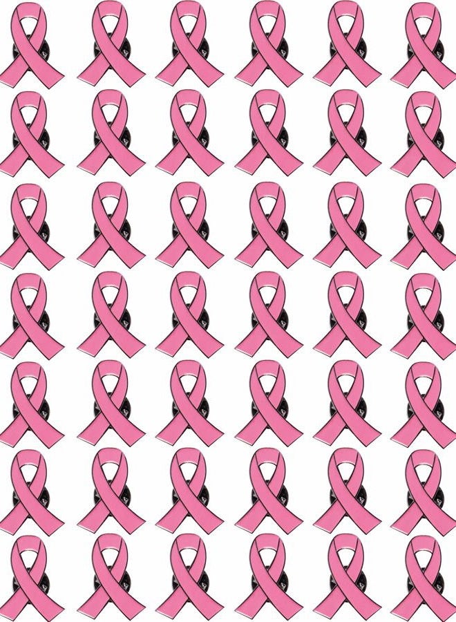 Mayam Official Hope Pink Ribbon Pins Breast Cancer Awareness Brooch Lapel Pin Buttons (80), 2*2.5cm - Image 1