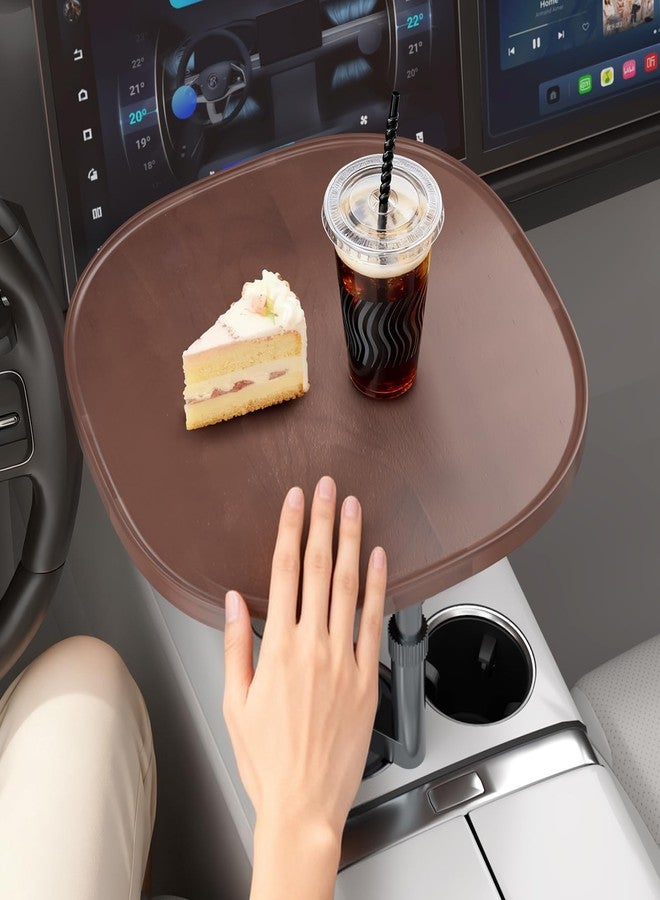 AXVLU Car Desk for Laptop with 360° Swivel, Height-Adjustable Car Tray Table - Wooden Car Laptop Mount & Cup Holder Table, Universal Car Food Tray for Most Vehicles - Image 1