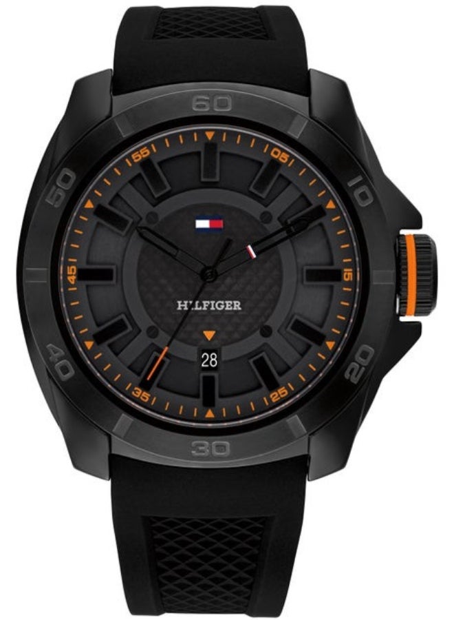 TOMMY HILFIGER Men's Black Dial Analog Quartz Watch 49 mm -  1792137 
