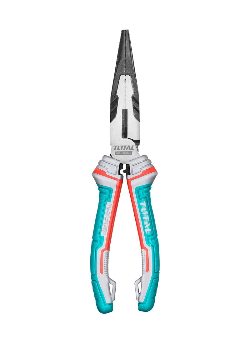 TOTAL Total Tools - Reinforced Flat Nose Pliers | 180 mm | Ideal for Holding, Bending and Cutting | Fall Protection | Made of Chrome Vanadium | 3 Material Fibre Handle  - Image 1