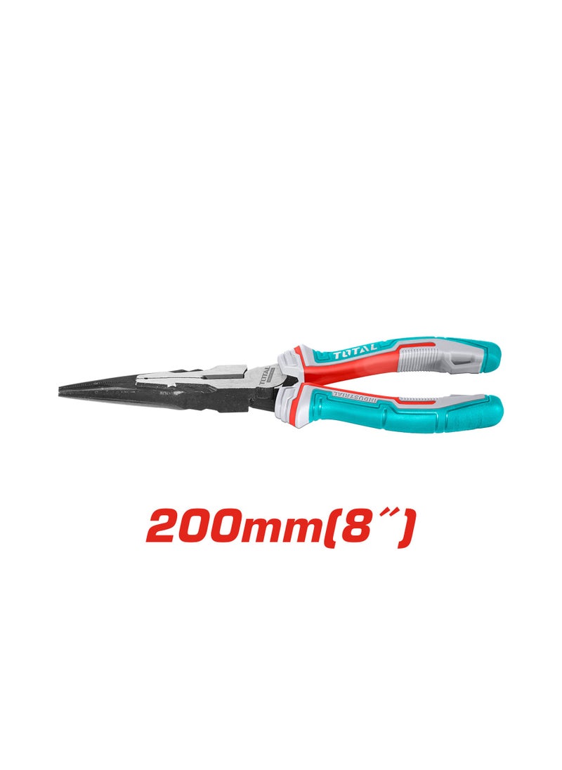 TOTAL Total Tools - Reinforced Flat Nose Pliers | 180 mm | Ideal for Holding, Bending and Cutting | Fall Protection | Made of Chrome Vanadium | 3 Material Fibre Handle  - Image 2