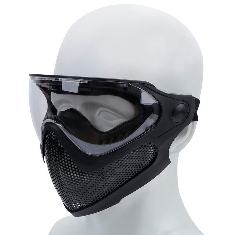 ATAIRSOFT 2 Modes Airsoft Mask Full Face Tactical Safety Protective Mask Anti-Fog Goggles Set with 3 Interchangable Lens (Black) - Image 5