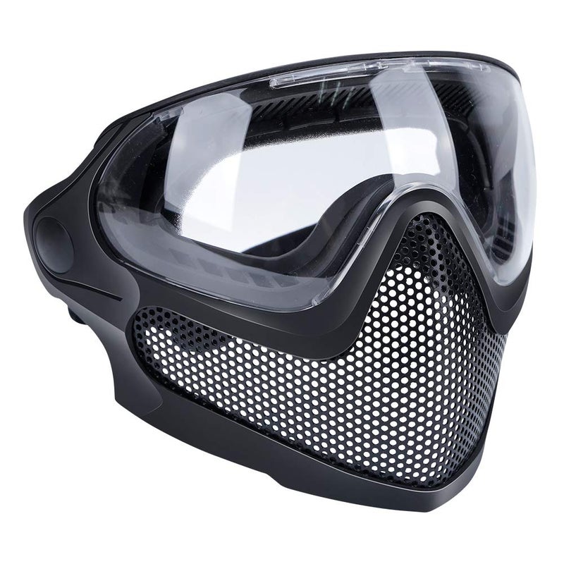 ATAIRSOFT 2 Modes Airsoft Mask Full Face Tactical Safety Protective Mask Anti-Fog Goggles Set with 3 Interchangable Lens (Black) - Image 3