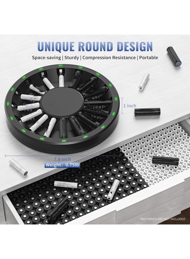 16 Bay AA AAA Battery Charger (Updated, High Speed Charging) with Smart LED Light and Plug, for Rechargeable Batteries and More - Image 3