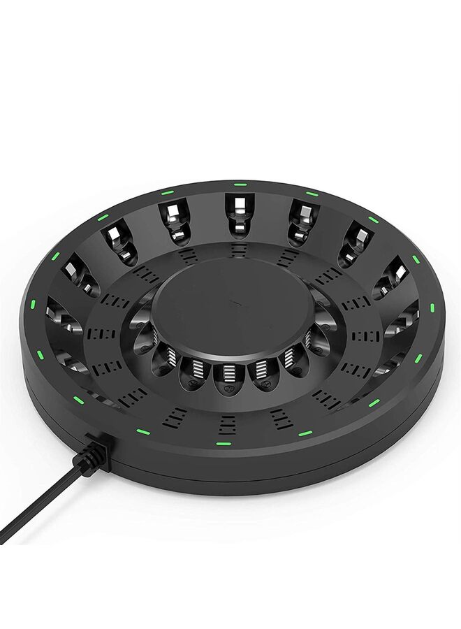 16 Bay AA AAA Battery Charger (Updated, High Speed Charging) with Smart LED Light and Plug, for Rechargeable Batteries and More - Image 1