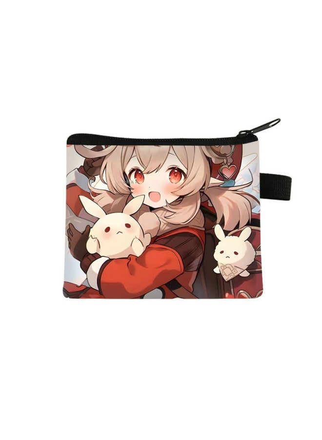 Genshin Impact Series Coin Purse Children's Mini Portable Key Card Holder Student Storage Bag Zipper Small Wallet