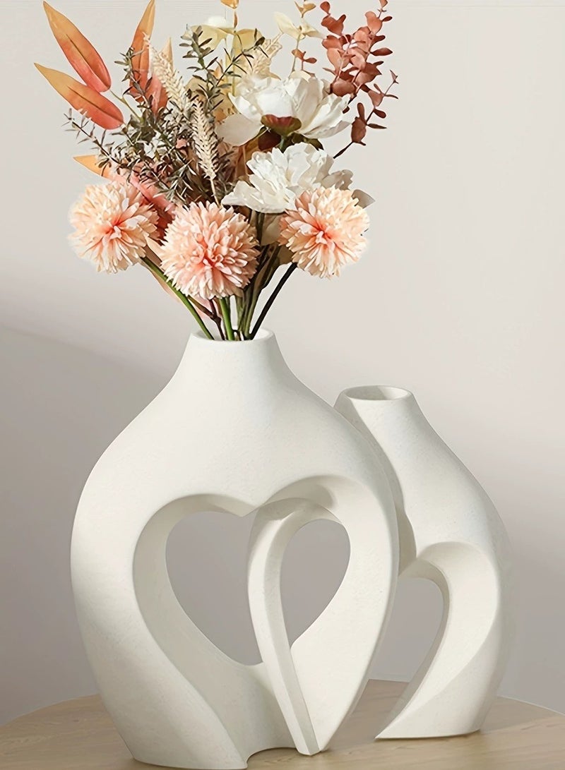 Ceramic Vase with Heart-shaped Cross Design - A Cozy Home Decor Item - Image 2