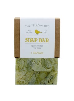 The Yellow Bird The Yellow Bird Peppermint Soap Bar with Tea Tree Oil  Handmade in USA with Natural Organic Vegan Ingredients 2 Bar Pack 