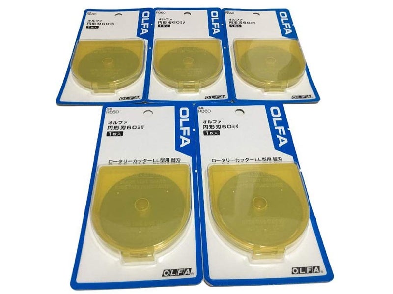 OLFA 60mm Tungsten Tool Steel Rotary Blades,Set of 5 [Japan Import] (60mm) - Image 1