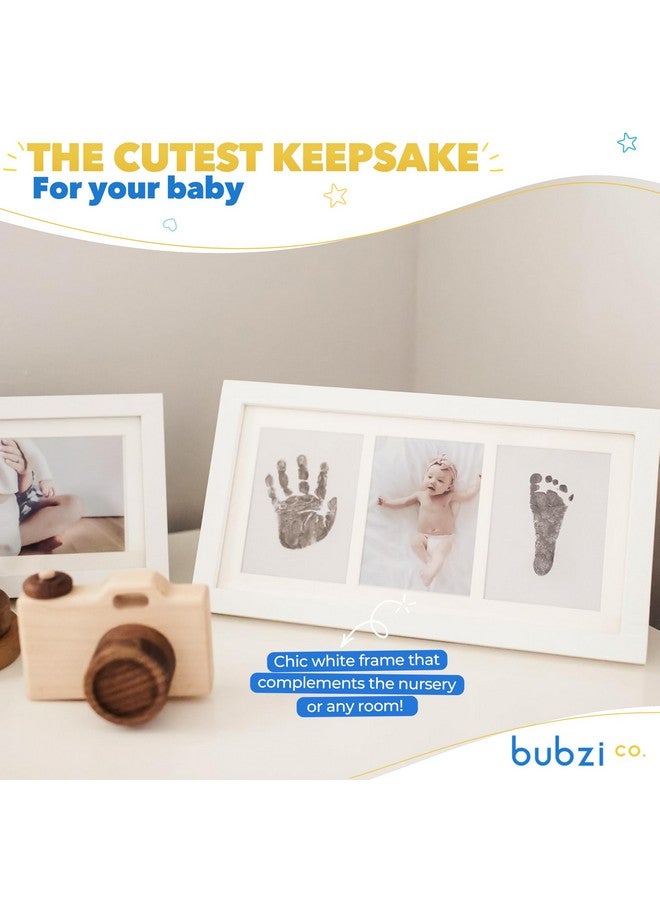 Bubzi Co Baby Handprint Kit & Footprint Photo Frame for Newborn Girls and Boys, Unique Baby Shower Gifts Set for Registry, Memorable Keepsake Decorations for Room Wall or Nursery Decor (White) - Image 5