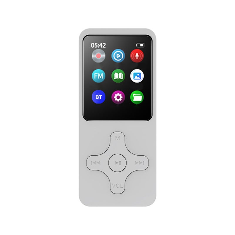 مشغل MP3 MP4 مع شاشة رقمية بتقنية بلوتوث 4.0 ومكبر صوت، صوت فائق الجودة محمول، مشغل طلابي، مشغل وكمان، مشغل موسيقى رقمي مع راديو FM ومسجل وكتاب إلكتروني - Image 1