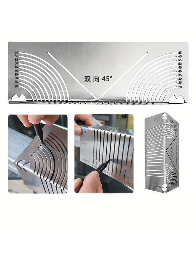 Stainless Steel Corner Ruler 90 Degree Arc Drawing Compass Multi Functional Tool Model 20 65 - Image 2