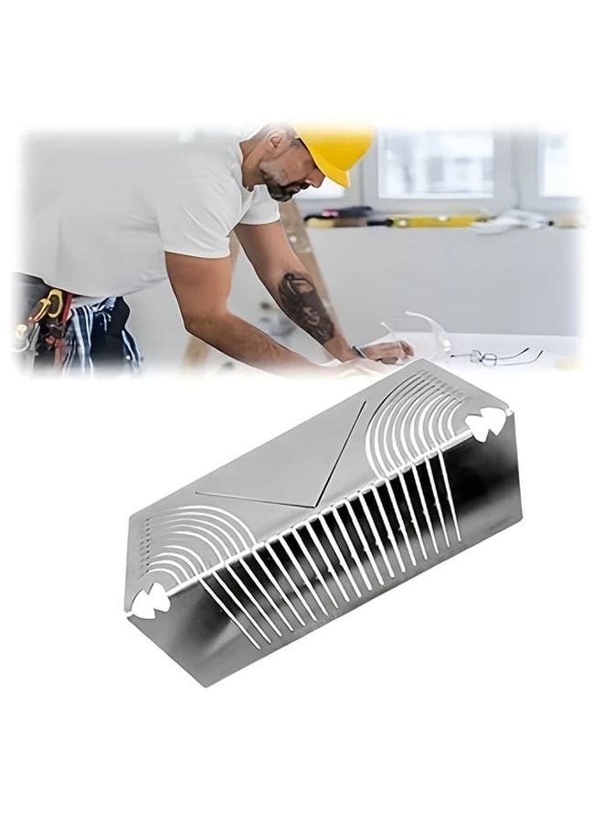 Stainless Steel Corner Ruler 90 Degree Arc Drawing Compass Multi Functional Tool Model 20 65 - Image 5