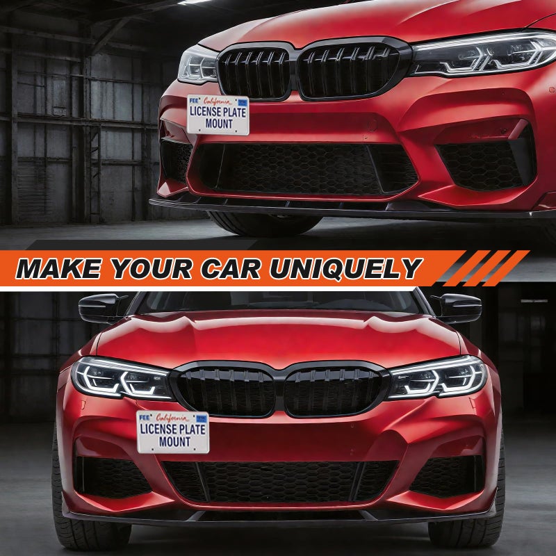 ACLONG Front Tow Hook License Plate Mount Bracket Fit for BMW 1 3 5 Series E46 E90 E91 E92 E93 E39 X5 E70 G30 No-Drill Front Bumper Plate Holder Kit - Image 4