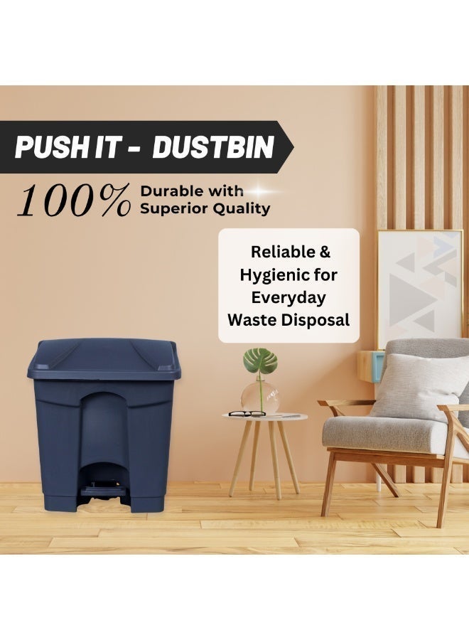 إس إن إتش سلة مهملات | سلة مهملات | سلة مهملات بدواسة قدم | سلة مهملات بغطاء دفع | سلة مهملات سهلة الدوس للمطبخ والحمام والمكتب والاستخدام الخارجي | سلة مهملات مقاومة للعوامل الجوية بغطاء محكم | حاوية قمامة بلاستيكية متينة - Image 4