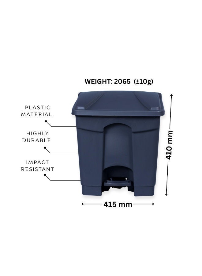 إس إن إتش سلة مهملات | سلة مهملات | سلة مهملات بدواسة قدم | سلة مهملات بغطاء دفع | سلة مهملات سهلة الدوس للمطبخ والحمام والمكتب والاستخدام الخارجي | سلة مهملات مقاومة للعوامل الجوية بغطاء محكم | حاوية قمامة بلاستيكية متينة - Image 1