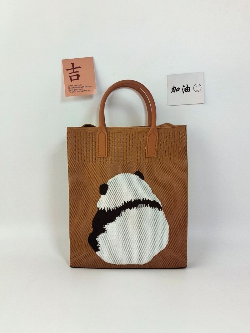 2025 Shoulder Crossbody Knitted Small Square Bag Open Portable Large Capacity Cute Fresh Style Fashionable Change Mobile Phone Bag - Image 5