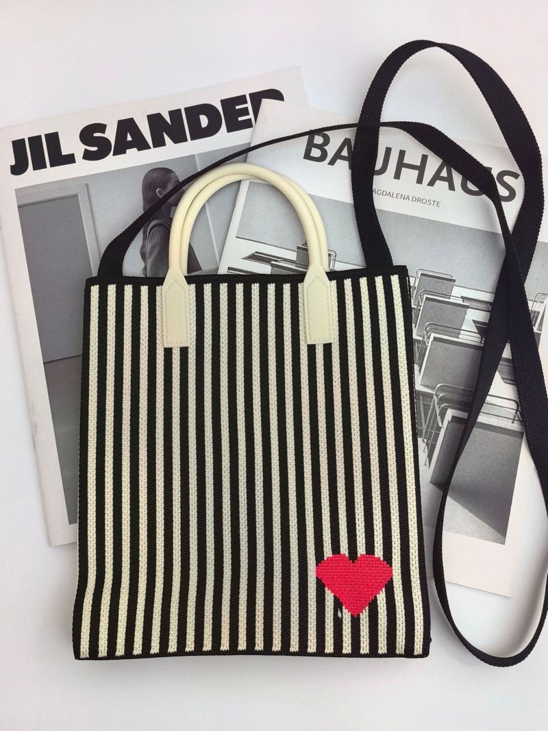 2025 Shoulder Crossbody Knitted Small Square Bag Open Portable Large Capacity Cute Fresh Style Fashionable Change Mobile Phone Bag - Image 2