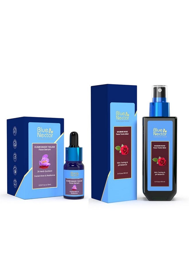 Blue Nectar Blue Nectar Kumkumadi Face Serum 10ml & Rose Face Mist 100 ml  - Image 2