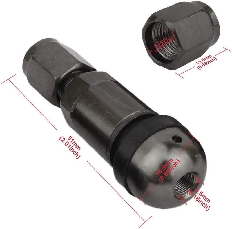 WINKA غطاء قمة صمام إطار السيارة من الألومنيوم من نوع Bolt-in، خاص بالإطارات اللاسلكية (tubeless)، بلون رمادي ومزود بأغطية لمنع الغبار - Image 2
