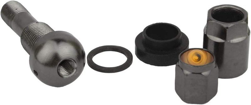 WINKA غطاء قمة صمام إطار السيارة من الألومنيوم من نوع Bolt-in، خاص بالإطارات اللاسلكية (tubeless)، بلون رمادي ومزود بأغطية لمنع الغبار - Image 3