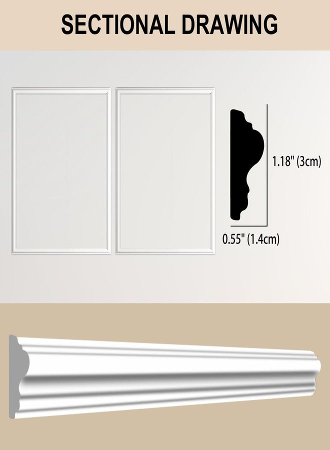Hungbak 2 Set of 16" x 20" Pre-Cut Accent Wall Molding Trim Kit, Peel and Stick Premade Wainscoting Panels for Interior Decoration, Ready to Assemble Chair Rail Moulding - Image 3