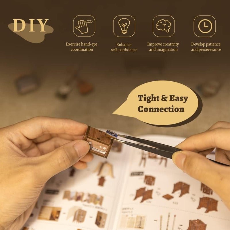 CUTEBEE DIY Book Nook Kit, Bookshelf Insert Decor DIY Miniature Music House Dollhouse Kit for Adults and Teens, Booknook Model Build Creativity Gift Kit with LED Light (The Secret) - Image 5