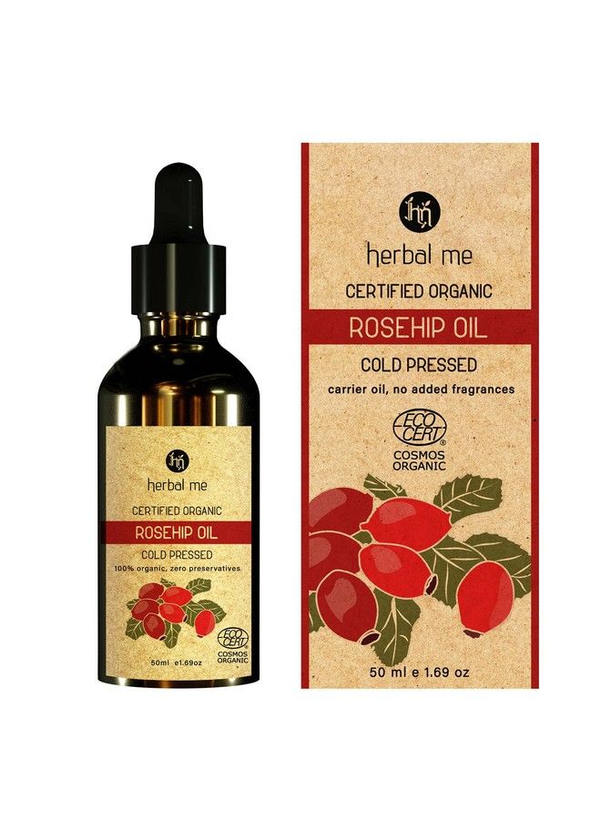 HM HERBAL ME زيت وردة الورد العضوي المعتمد للبشرة والشعر الصحيين_50 مل - Image 1