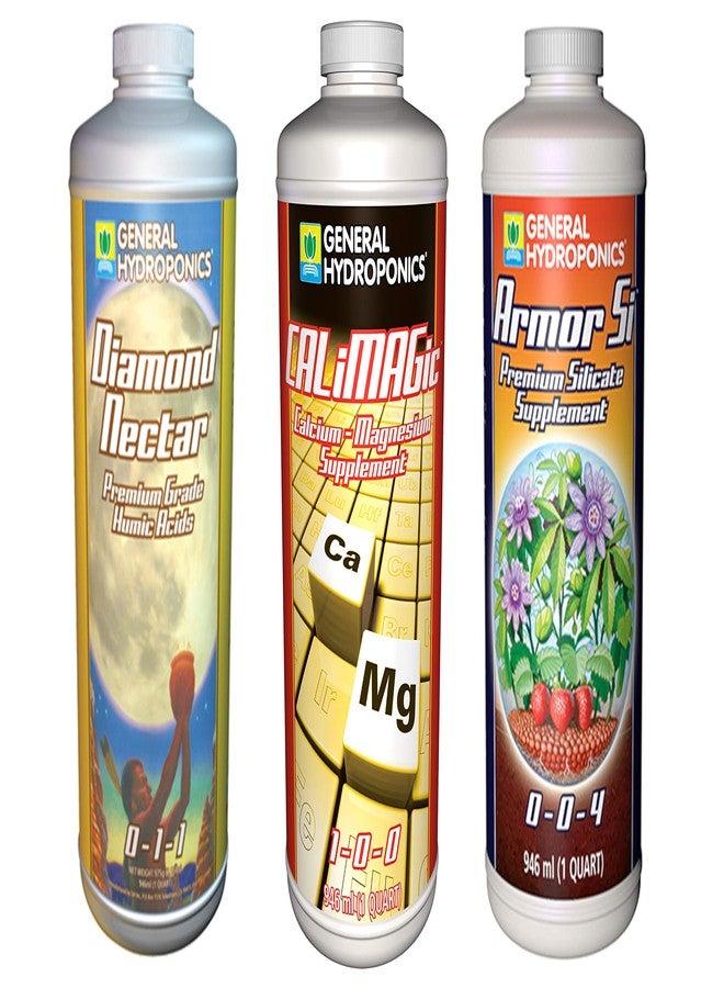 General Hydroponics GLCMBX0022 Armor Si, Diamond Nectar, and CALiMAGic Quart Combo