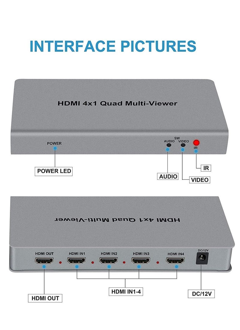 Generic - 4x1 HDMI Quad Real Time Multi Viewer with Full 1080P & 3D HDMI Seamless Switching Function Support 5 Modes for PS3/PC/STB/DVD (4X1 HDMI Multi Viewer) (TD-427H-05) - Image 1