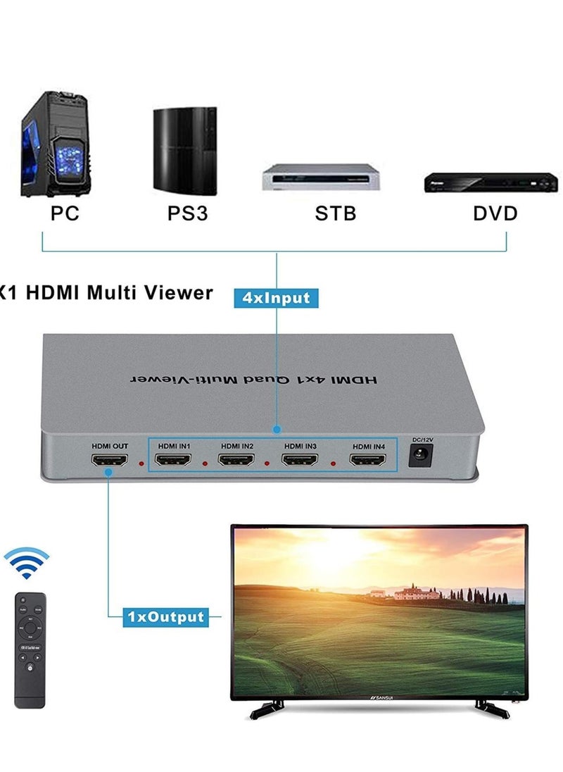 Generic - 4x1 HDMI Quad Real Time Multi Viewer with Full 1080P & 3D HDMI Seamless Switching Function Support 5 Modes for PS3/PC/STB/DVD (4X1 HDMI Multi Viewer) (TD-427H-05) - Image 1