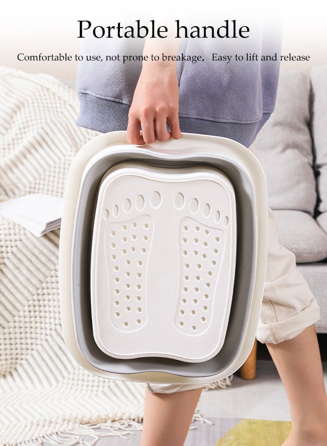 DUNISO Collapsible Foot Bath Basin with Lid，Portable Foot Soak Tub with Foot Massager，Multi Purpose Feet Soak Tubs，for Travel, Camping Washing - Image 3