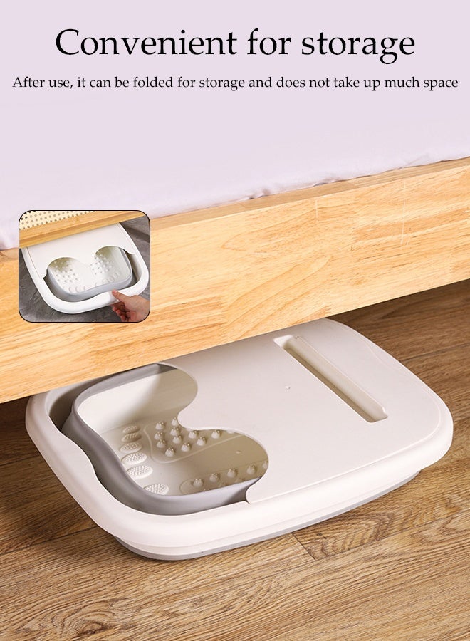 DUNISO Collapsible Foot Bath Basin with Lid，Portable Foot Soak Tub with Foot Massager，Multi Purpose Feet Soak Tubs，for Travel, Camping Washing - Image 5