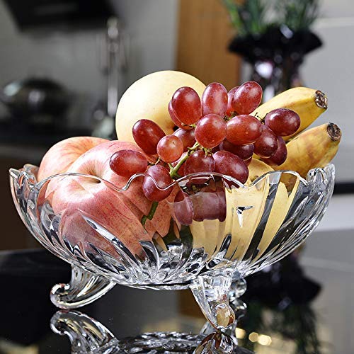 IVAR Crystal Touch Beautiful Designer 3 Leg Fruit Glass Floral Bowl Transparent 15 LTR - Image 1