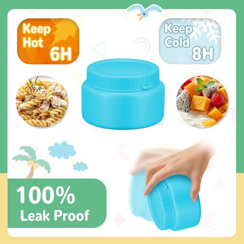 Orylia Bento Lunch Box with 10oz Soup Thermo for Kids Insulated Lunch Bag & Foldable Silicone Cup Food Leak Proof Food Container with 5 Compartment for Kid to Shool Travel - Image 5