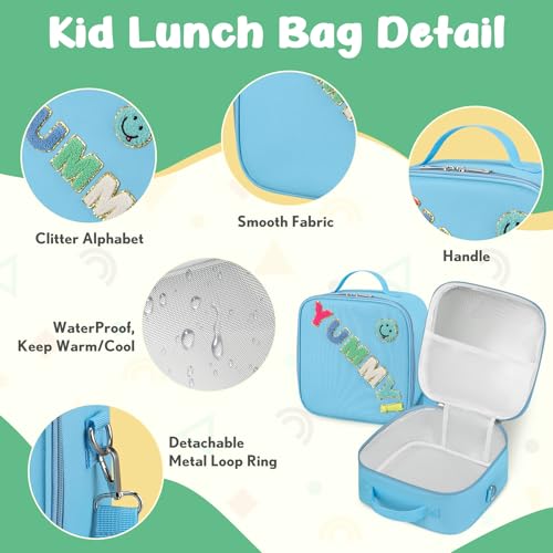 Orylia Bento Lunch Box with 10oz Soup Thermo for Kids Insulated Lunch Bag & Foldable Silicone Cup Food Leak Proof Food Container with 5 Compartment for Kid to Shool Travel - Image 4