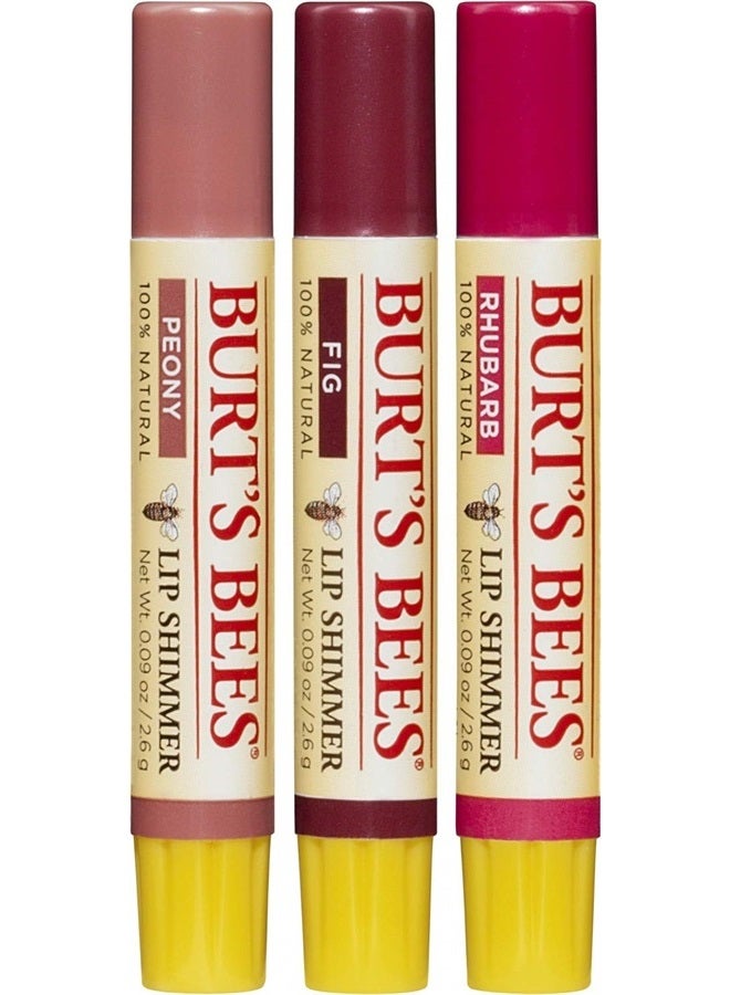 Burt's Bees مجموعة هدايا عيد الميلاد بألوان قابلة للتقبيل، 3 لمسات شفاه في صندوق هدايا، مجموعة دافئة في الفاوانيا، التين وراوند - Image 2