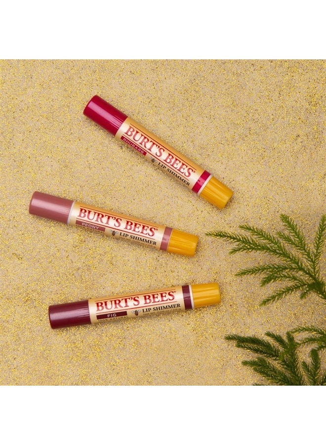 Burt's Bees مجموعة هدايا عيد الميلاد بألوان قابلة للتقبيل، 3 لمسات شفاه في صندوق هدايا، مجموعة دافئة في الفاوانيا، التين وراوند - Image 3