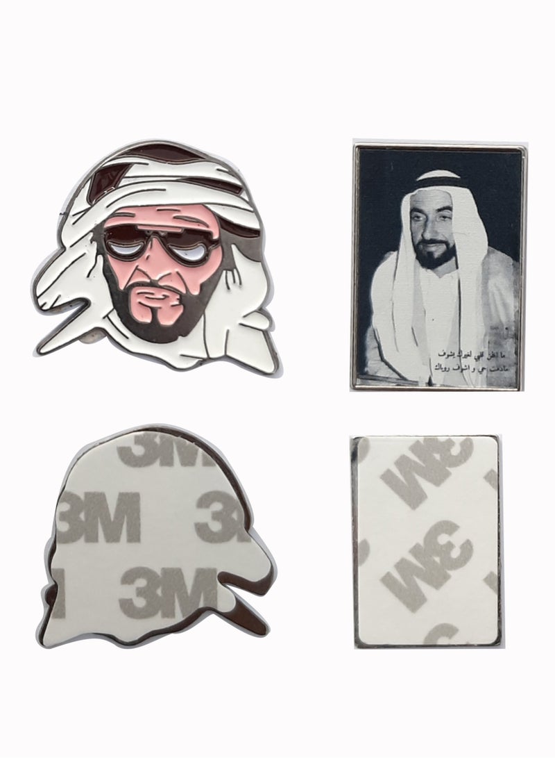 اكنور ملصق صور الشيخ زايد للسيارات واللاب توب والهواتف المحمولة وبلاي ستيشن والدراجات النارية والأمتعة ولوح التزلج والجدار - Image 2