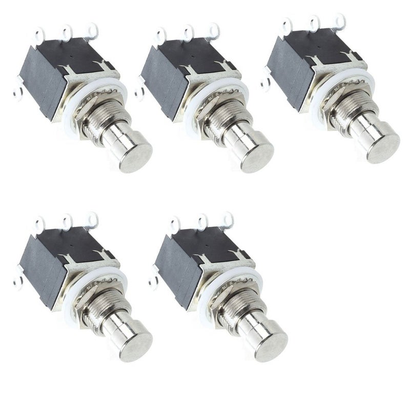 ESUPPORT 6Pin DPDT Latching Stomp Foot Switch Pedal Guitar Push Button Metal True Bypass AC 250V/2A 125V/4A Pack of 5 - Image 1