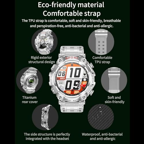 Beitony Smart Watch with Earbuds for Women Men,1.52" HD Touch Screen & Bluetooth Call,Activity Tracker 3 in 1 Heart Rate Monitor,Bluetooth Watch with Local Music for Android iOS - Image 2