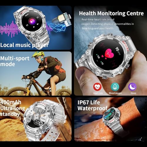 Beitony Smart Watch with Earbuds for Women Men,1.52" HD Touch Screen & Bluetooth Call,Activity Tracker 3 in 1 Heart Rate Monitor,Bluetooth Watch with Local Music for Android iOS - Image 4