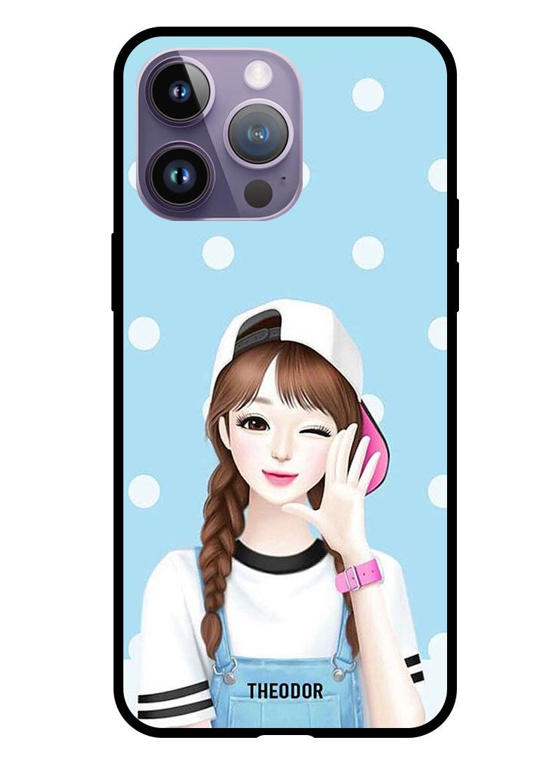 Theodor - Protective Case Cover For Apple iPhone 14 Pro 6.1" 2022 Girl Wear Cap - Image 1