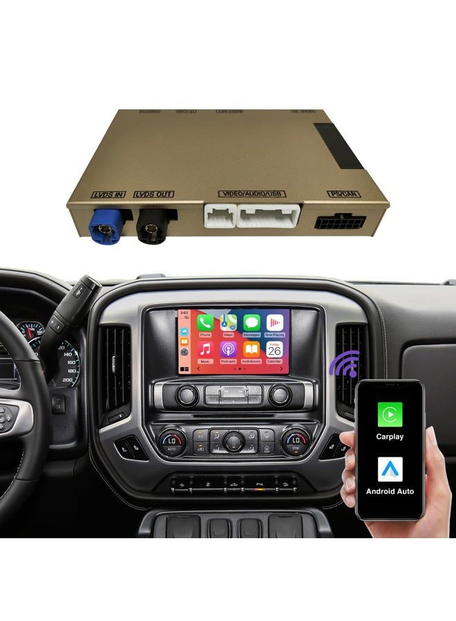 ninetom Wireless CarPlay & Android Auto Retrofit Module Compatible with Cadillac, Buick, Chevrolet and GMC (2014–2020) HMI 2.0 System, Supports Android Auto, Mirror Link, and Reverse Camera - Image 1