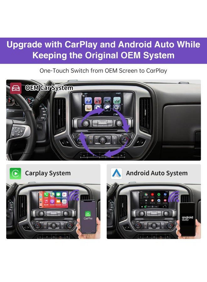 ninetom Wireless CarPlay & Android Auto Retrofit Module Compatible with Cadillac, Buick, Chevrolet and GMC (2014–2020) HMI 2.0 System, Supports Android Auto, Mirror Link, and Reverse Camera - Image 3
