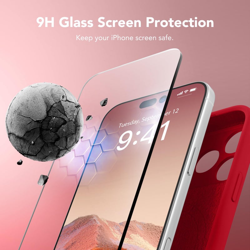 SuydanBox Magnetic for iPhone 17 Pro Max Case, Compatible with MagSafe, [Full Camera Protection][Screen Protector] Silicone Shockproof Protective Phone Case for iPhone 17 Pro Max 6.9", Deep Red - Image 4
